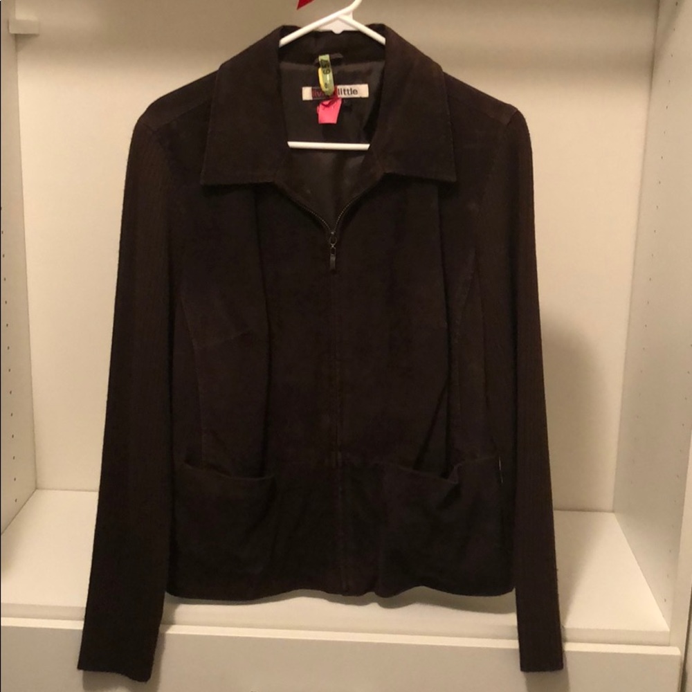 Live A Little Suede Sweater Jacket
